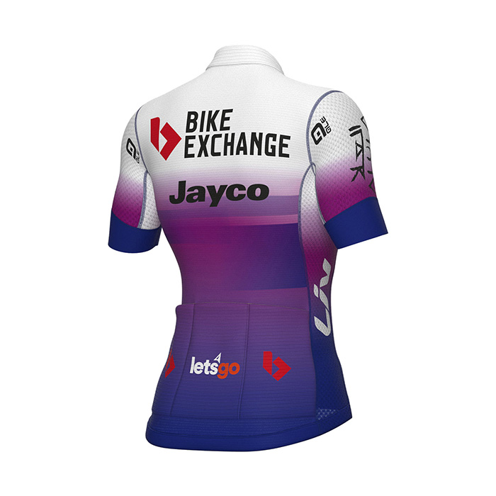2022 Fietskleding Vrouw Bike Exchange Blauw Violet Korte Mouwen en Koersbroek